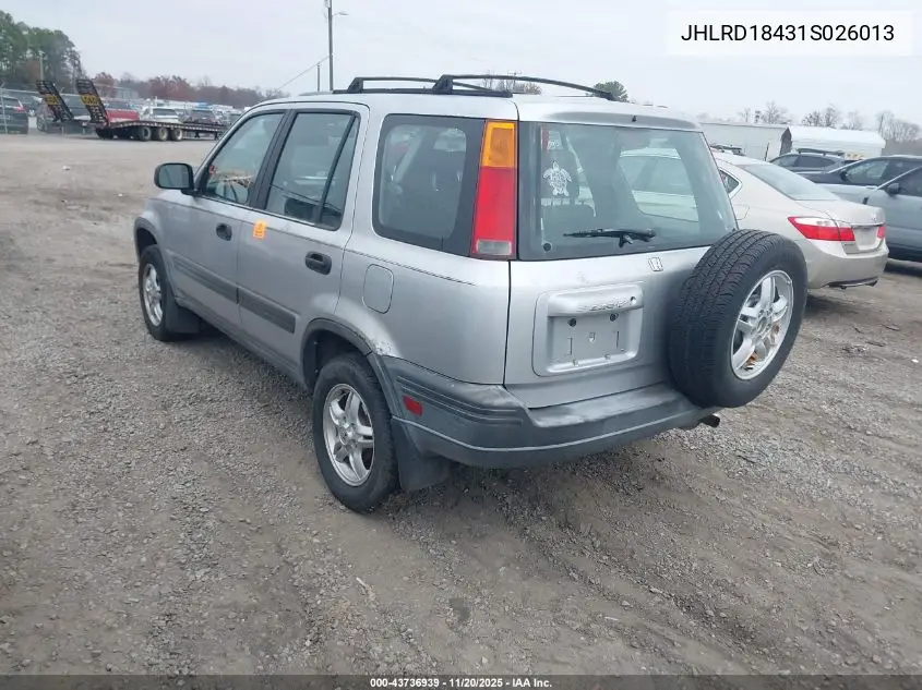JHLRD18431S026013 2001 Honda Cr-V Lx