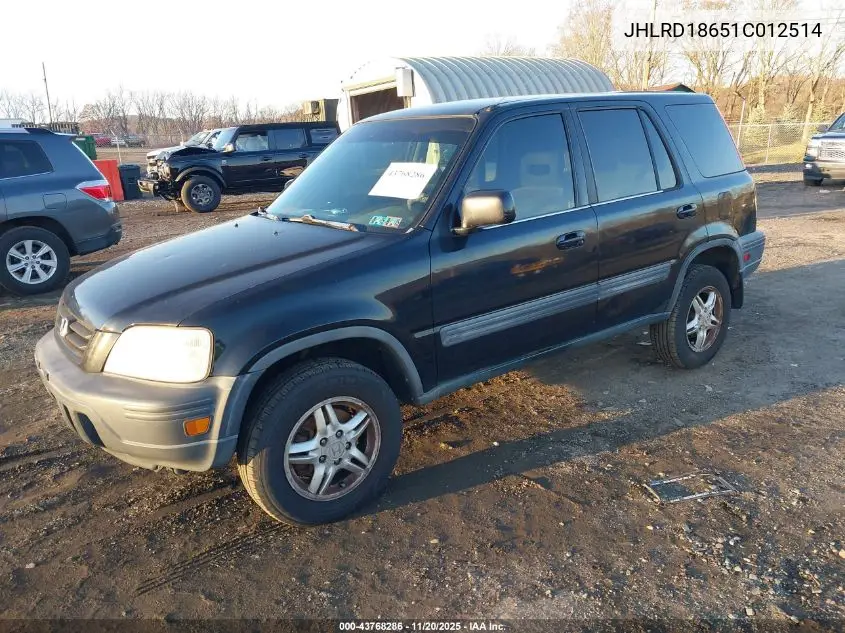 JHLRD18651C012514 2001 Honda Cr-V Ex