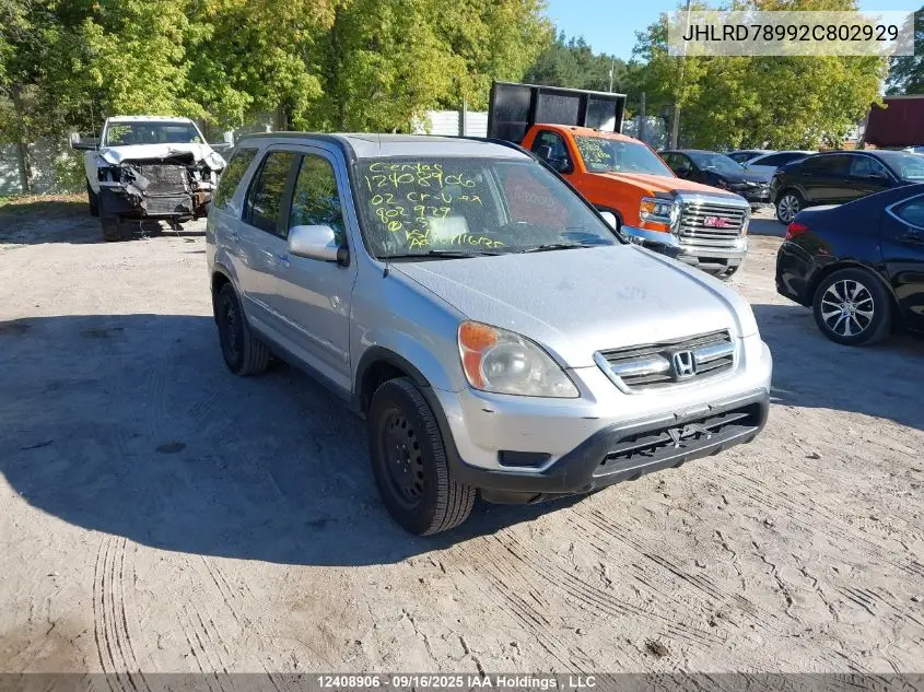 JHLRD78992C802929 2002 Honda Cr-V Ex