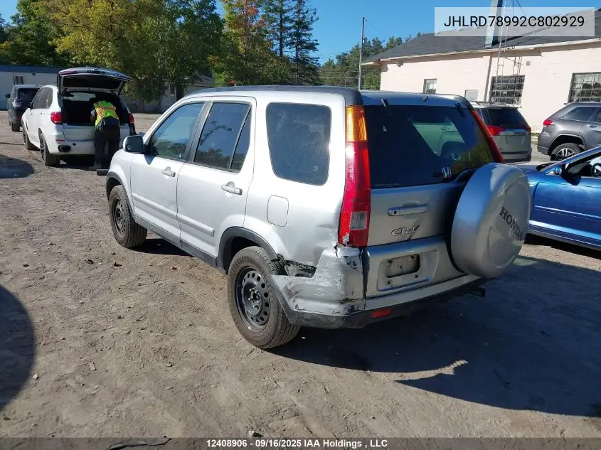 JHLRD78992C802929 2002 Honda Cr-V Ex