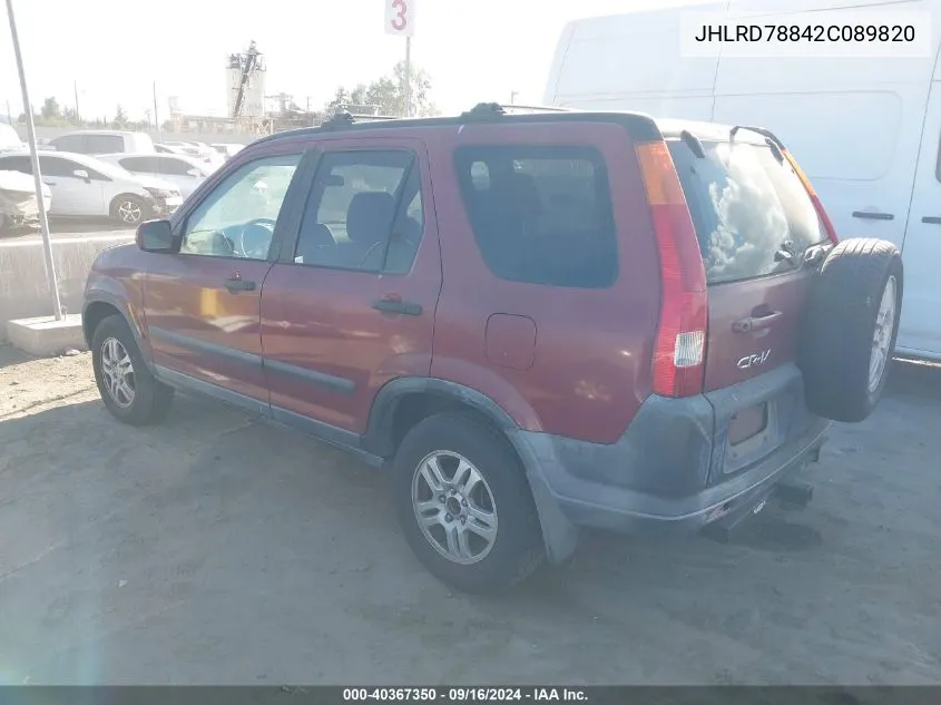 2002 Honda Cr-V Ex VIN: JHLRD78842C089820 Lot: 40367350