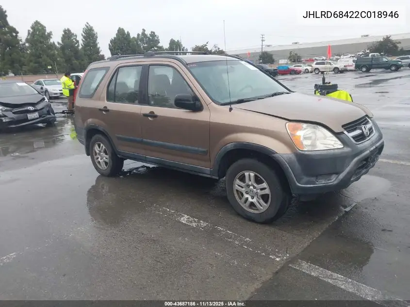 JHLRD68422C018946 2002 Honda Cr-V Lx