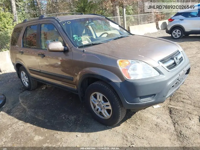 JHLRD78892C026549 2002 Honda Cr-V Ex