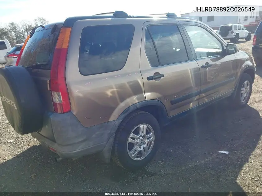 JHLRD78892C026549 2002 Honda Cr-V Ex