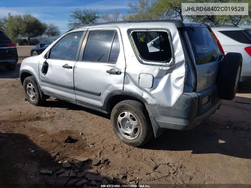 JHLRD68402C019528 2002 Honda Cr-V Lx