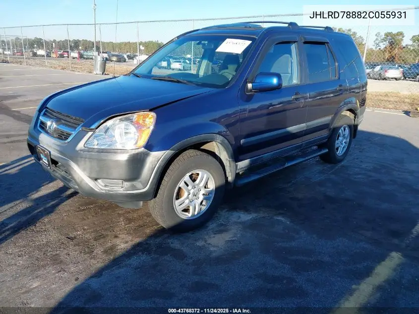 JHLRD78882C055931 2002 Honda Cr-V Ex