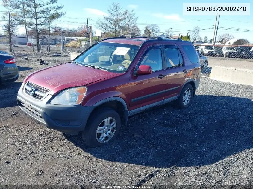 SHSRD78872U002940 2002 Honda Cr-V Ex