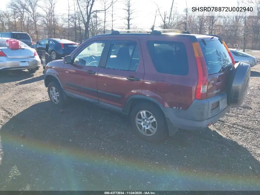 SHSRD78872U002940 2002 Honda Cr-V Ex