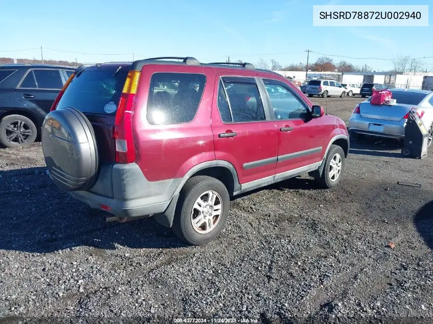 SHSRD78872U002940 2002 Honda Cr-V Ex