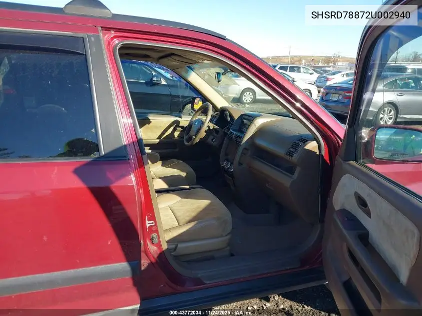 SHSRD78872U002940 2002 Honda Cr-V Ex