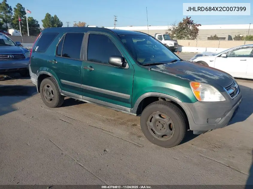 JHLRD684X2C007399 2002 Honda Cr-V Lx