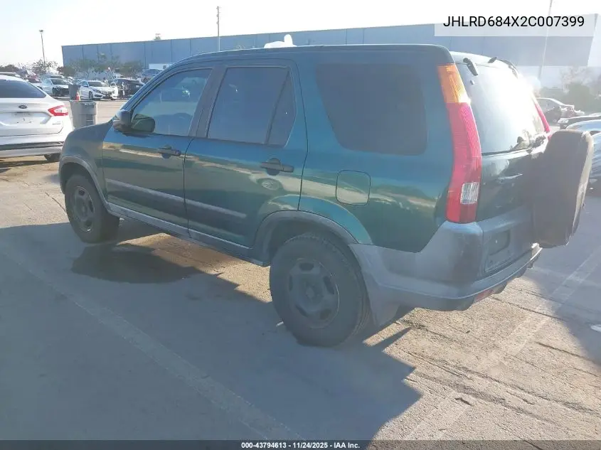 JHLRD684X2C007399 2002 Honda Cr-V Lx