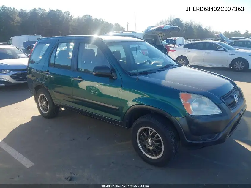 JHLRD68402C007363 2002 Honda Cr-V Lx