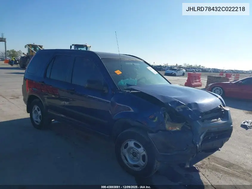 JHLRD78432C022218 2002 Honda Cr-V Lx