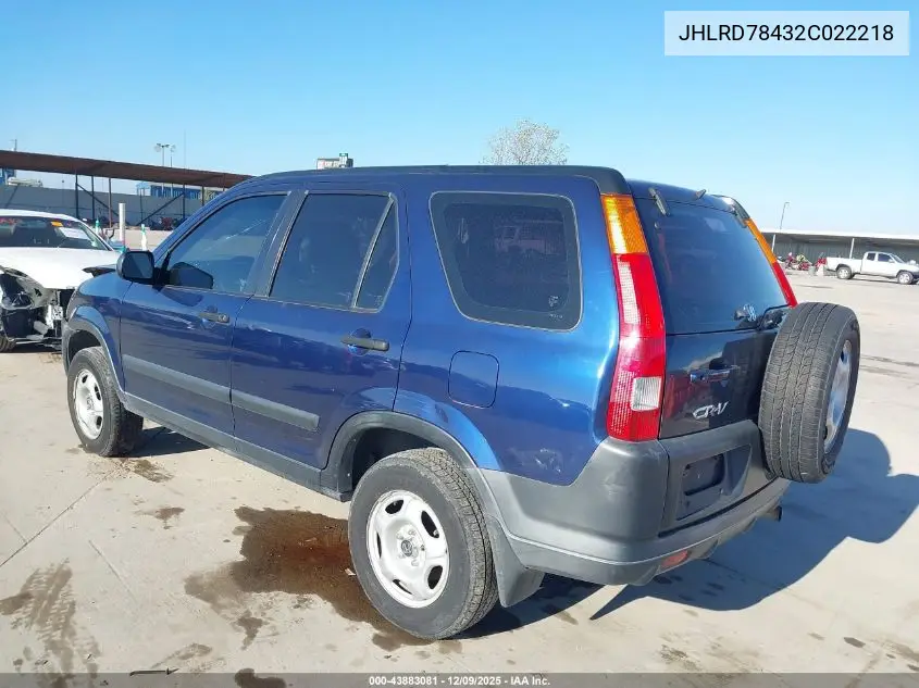 JHLRD78432C022218 2002 Honda Cr-V Lx