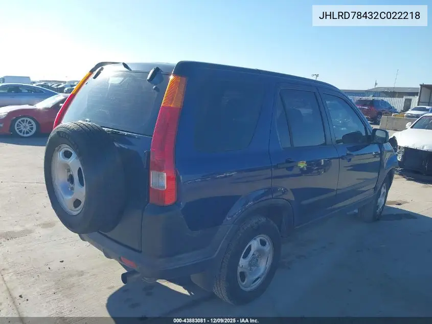 JHLRD78432C022218 2002 Honda Cr-V Lx