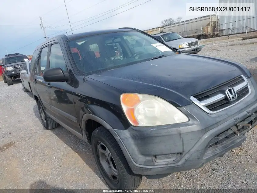 SHSRD684X2U001417 2002 Honda Cr-V Lx
