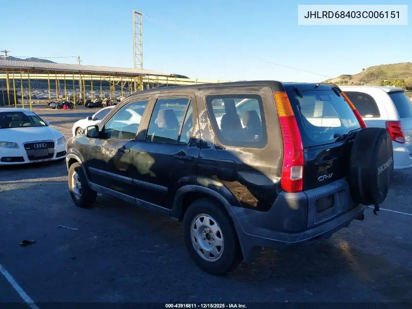 JHLRD68403C006151 2003 Honda Cr-V Lx
