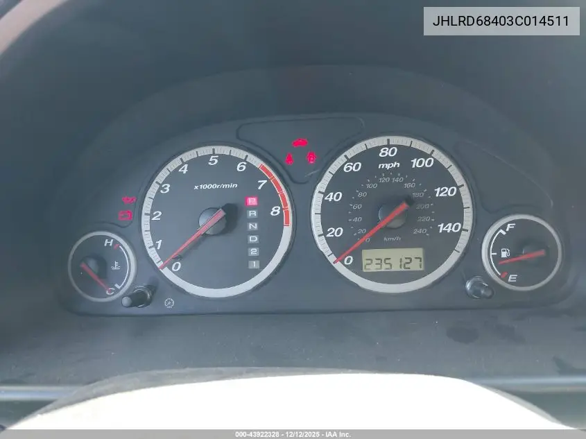 JHLRD68403C014511 2003 Honda Cr-V Lx