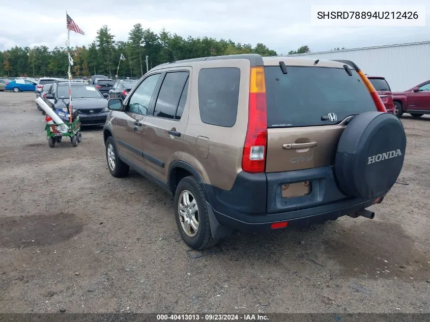 2004 Honda Cr-V Ex VIN: SHSRD78894U212426 Lot: 40413013