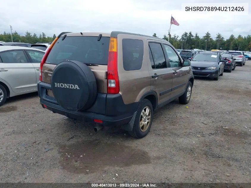 2004 Honda Cr-V Ex VIN: SHSRD78894U212426 Lot: 40413013