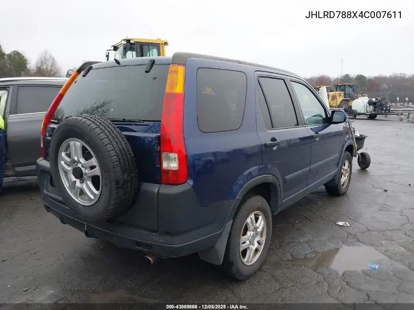 JHLRD788X4C007611 2004 Honda Cr-V Ex