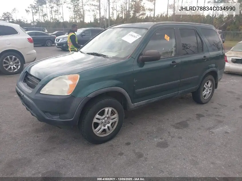 JHLRD78834C034990 2004 Honda Cr-V Ex