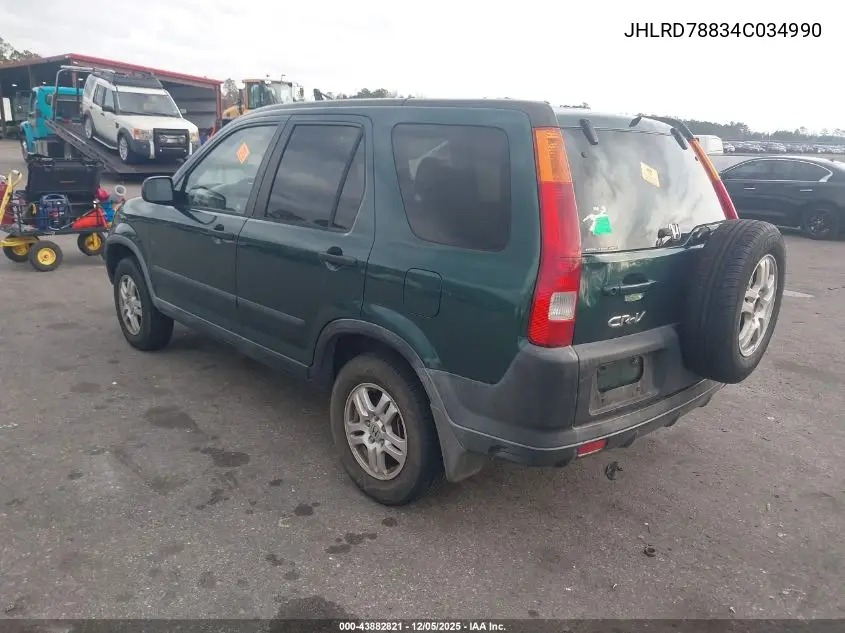 JHLRD78834C034990 2004 Honda Cr-V Ex