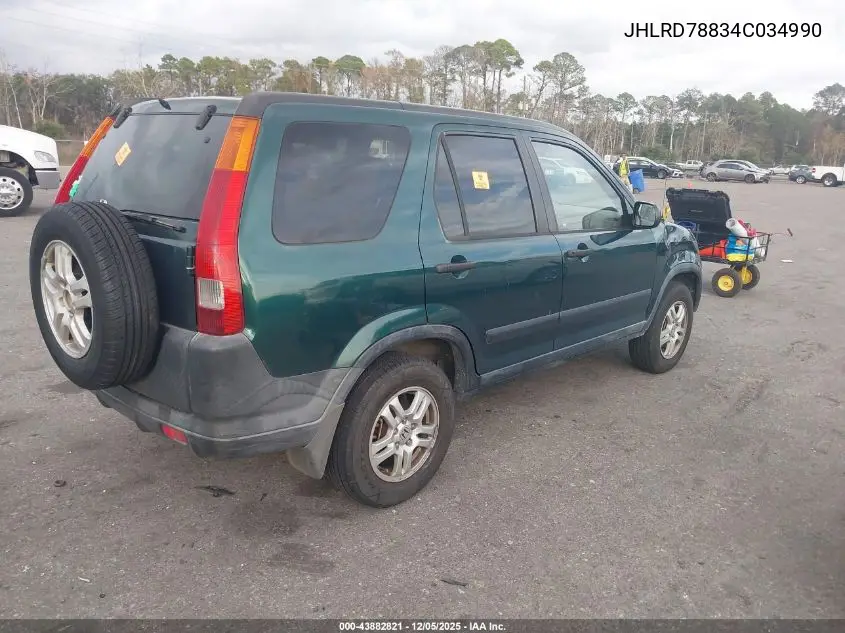 JHLRD78834C034990 2004 Honda Cr-V Ex