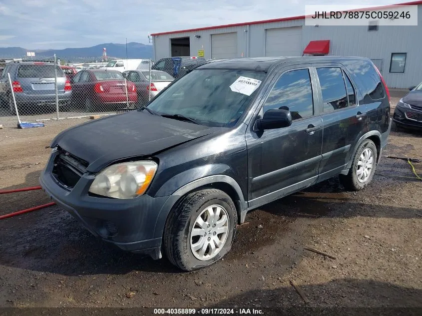 2005 Honda Cr-V Ex VIN: JHLRD78875C059246 Lot: 40358899