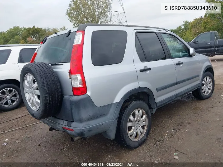 SHSRD78885U343610 2005 Honda Cr-V Ex