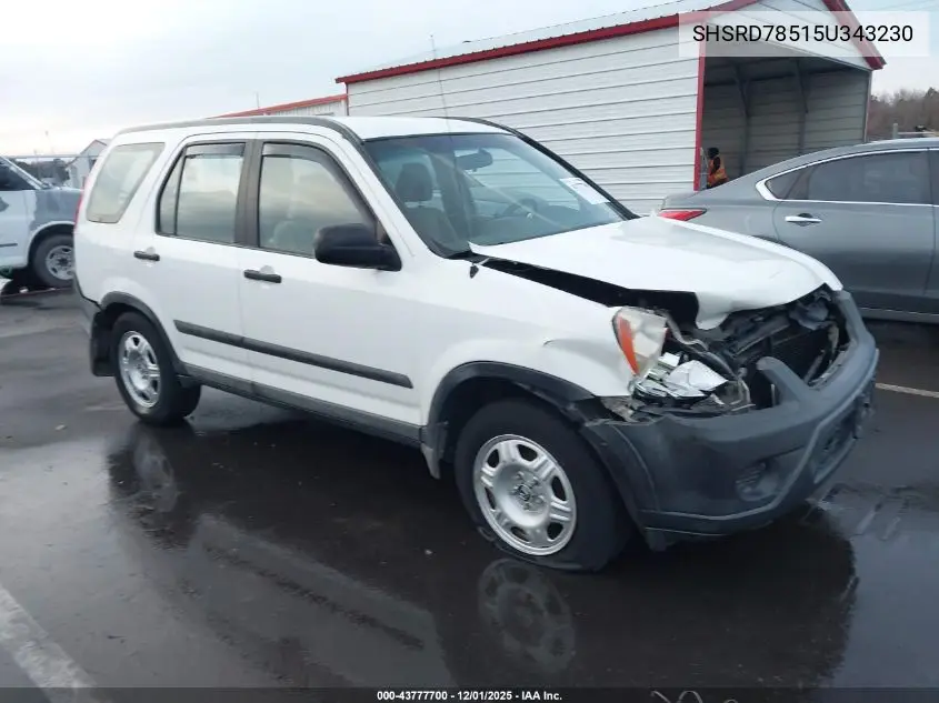 SHSRD78515U343230 2005 Honda Cr-V Lx