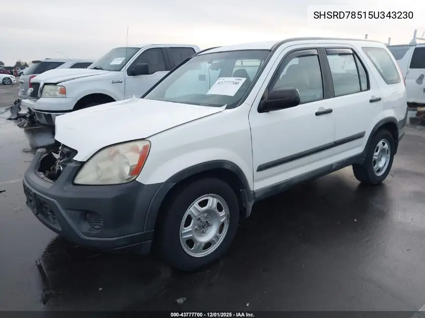 SHSRD78515U343230 2005 Honda Cr-V Lx