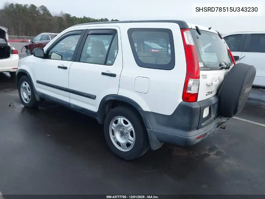 SHSRD78515U343230 2005 Honda Cr-V Lx