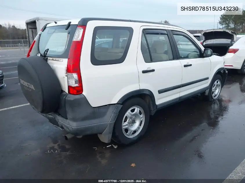 SHSRD78515U343230 2005 Honda Cr-V Lx