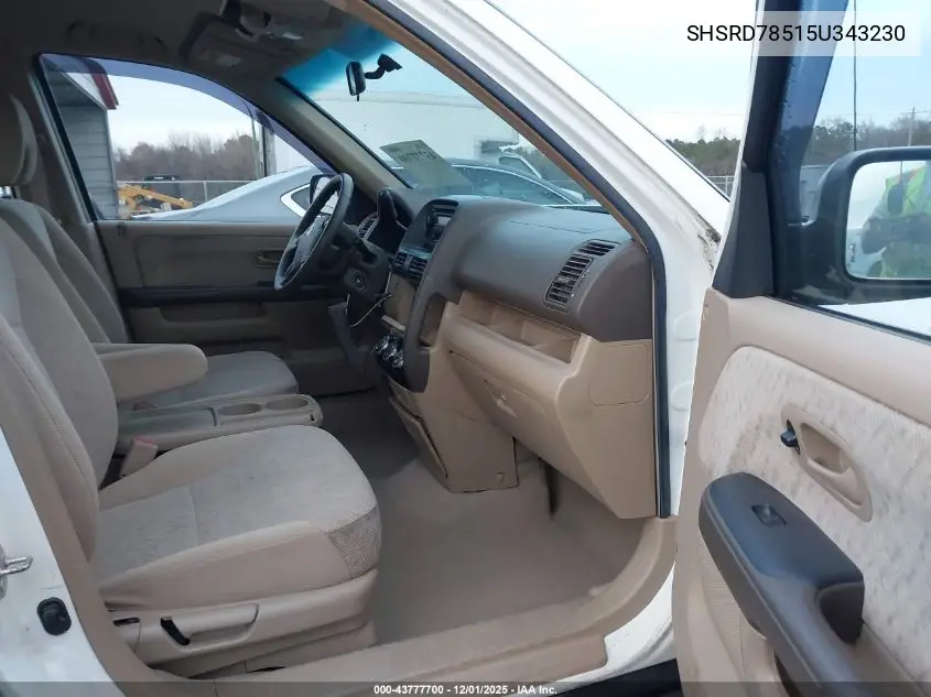 SHSRD78515U343230 2005 Honda Cr-V Lx