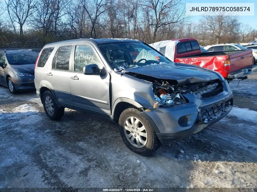 JHLRD78975C058574 2005 Honda Cr-V Se