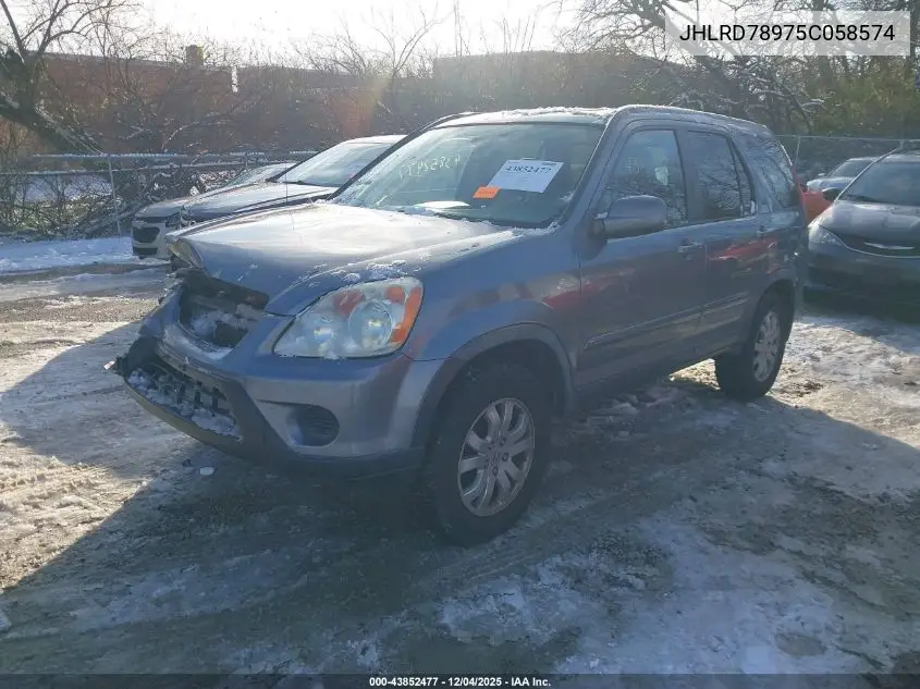 JHLRD78975C058574 2005 Honda Cr-V Se
