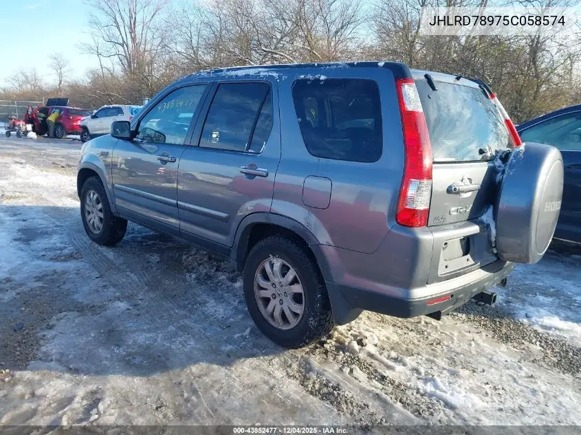 JHLRD78975C058574 2005 Honda Cr-V Se