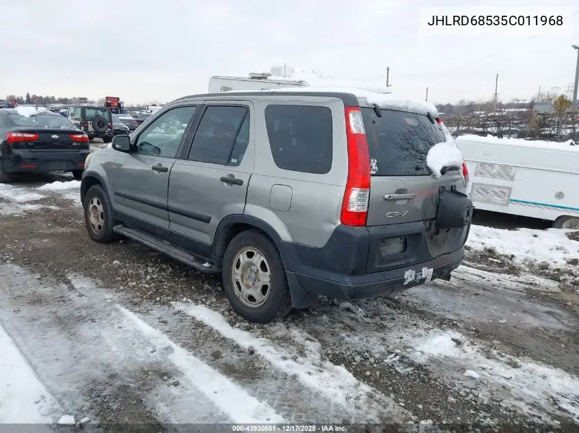 JHLRD68535C011968 2005 Honda Cr-V Lx