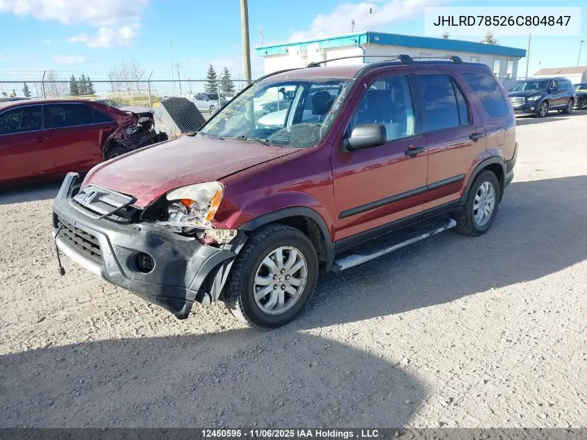 JHLRD78526C804847 2006 Honda Cr-V Lx