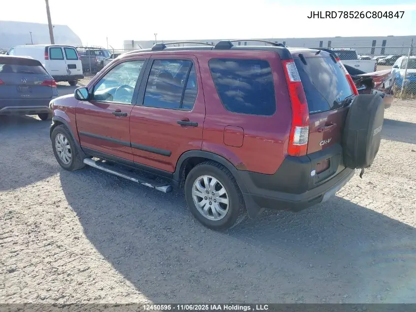JHLRD78526C804847 2006 Honda Cr-V Lx