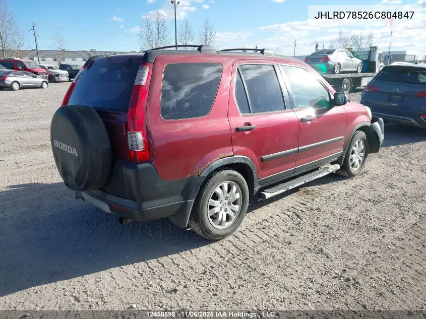 JHLRD78526C804847 2006 Honda Cr-V Lx