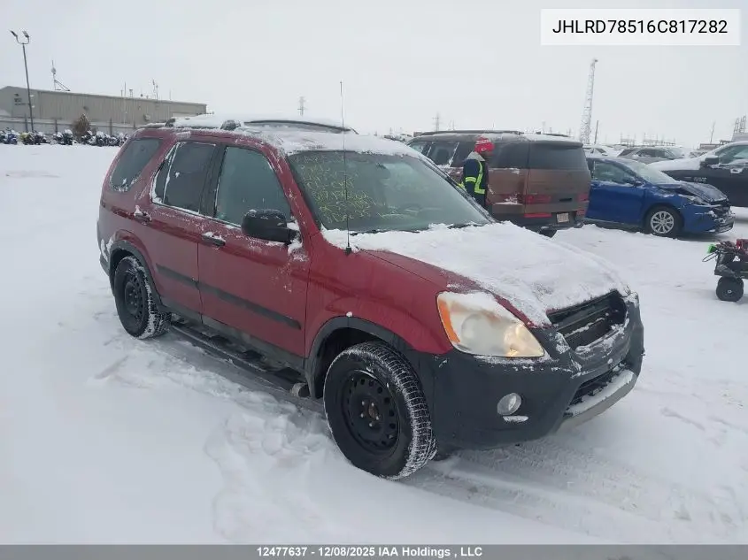 JHLRD78516C817282 2006 Honda Cr-V Lx