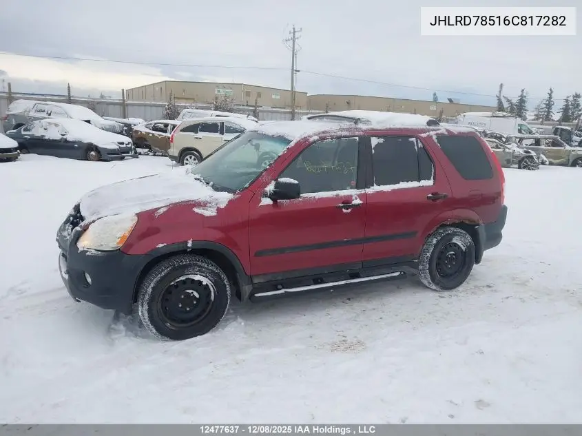 JHLRD78516C817282 2006 Honda Cr-V Lx