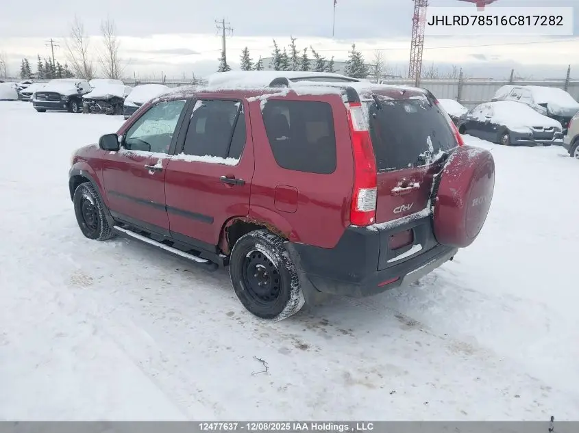 JHLRD78516C817282 2006 Honda Cr-V Lx