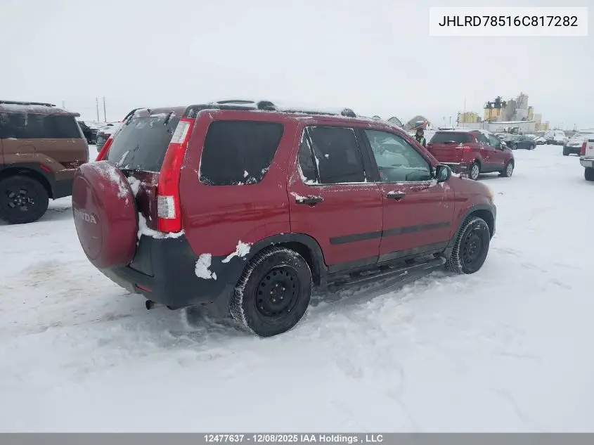 JHLRD78516C817282 2006 Honda Cr-V Lx