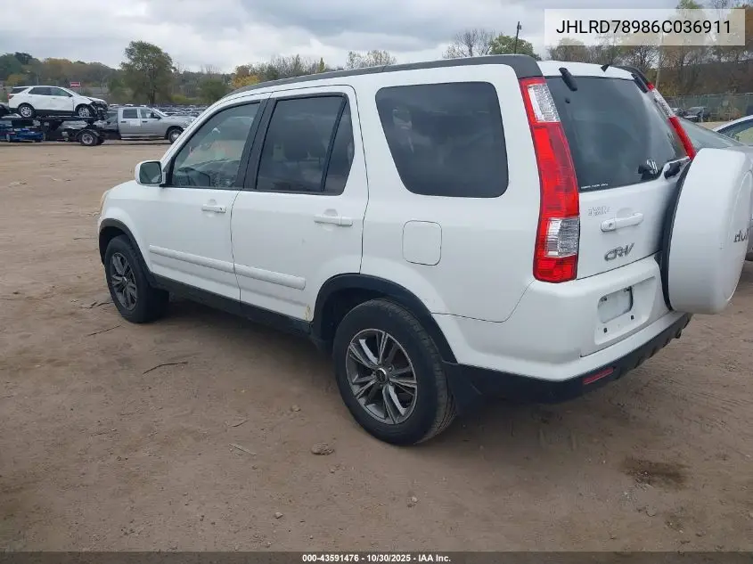 JHLRD78986C036911 2006 Honda Cr-V Se