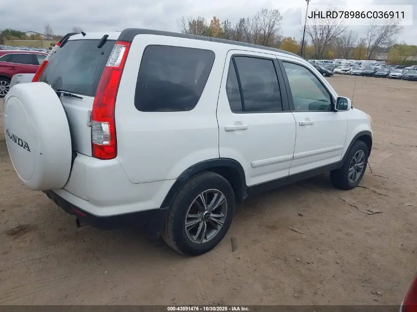 JHLRD78986C036911 2006 Honda Cr-V Se