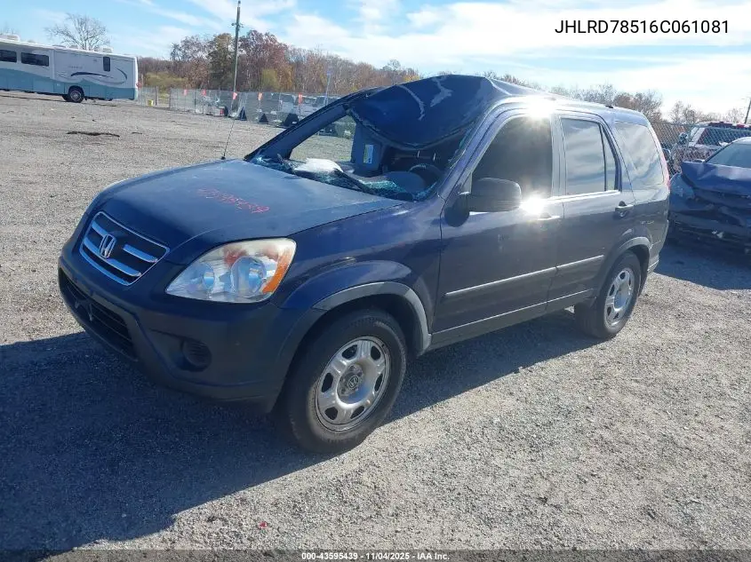 JHLRD78516C061081 2006 Honda Cr-V Lx